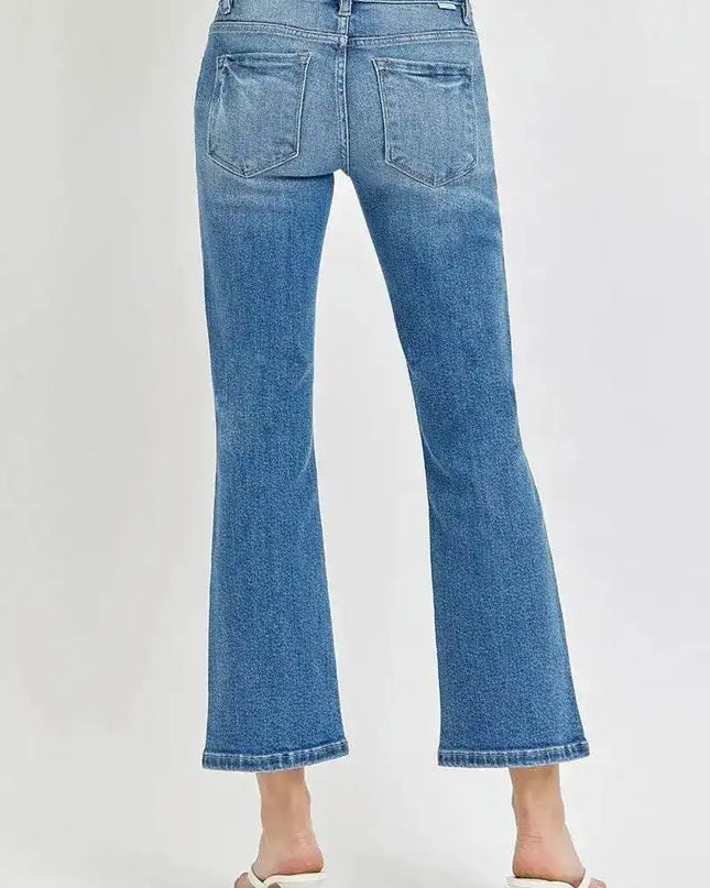 RISEN Low Rise Crop Flare Jeans - Sleekdenim.com