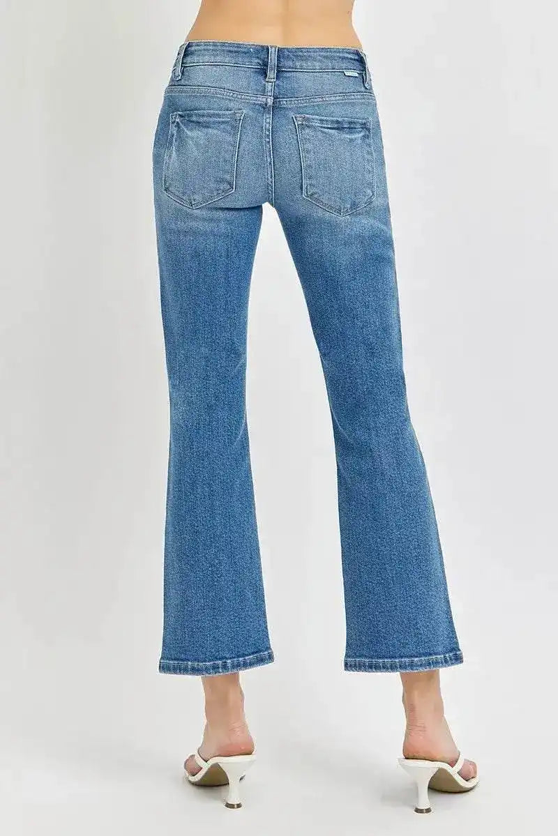 RISEN Low Rise Crop Flare Jeans - Sleekdenim.com