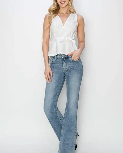 RISEN Mid Rise Bootcut Jeans - Sleekdenim.com