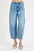 Risen Mid Rise Crop Barrel Leg Jeans PGC21252 in Medium Wash