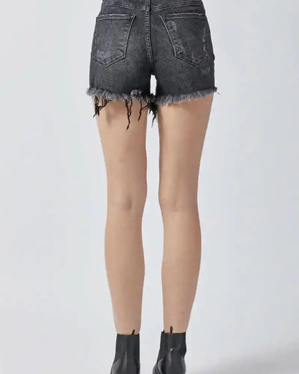 RISEN Raw Hem Denim Shorts with Pockets - Sleekdenim.com