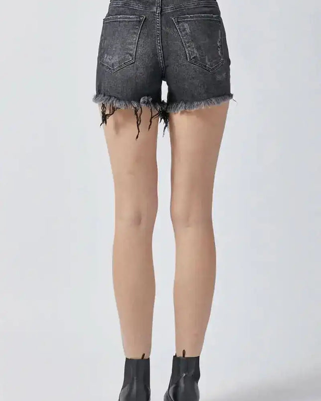 RISEN Raw Hem Denim Shorts with Pockets - Sleekdenim.com