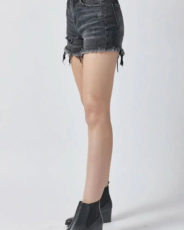 RISEN Raw Hem Denim Shorts with Pockets - Sleekdenim.com