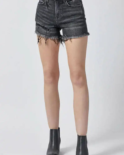 RISEN Raw Hem Denim Shorts with Pockets - Sleekdenim.com
