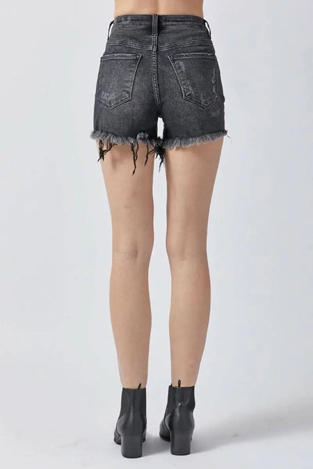 RISEN Raw Hem Denim Shorts with Pockets - Sleekdenim.com