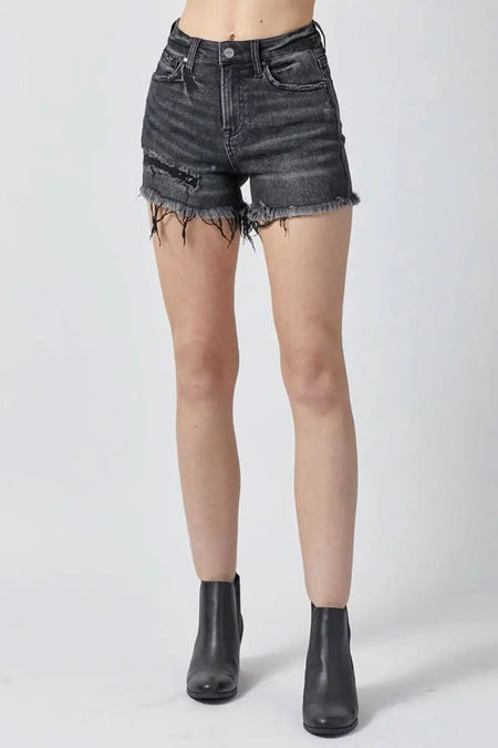 RISEN Raw Hem Denim Shorts with Pockets - Sleekdenim.com