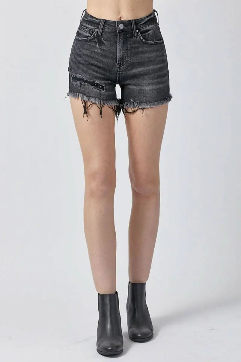 RISEN Raw Hem Denim Shorts with Pockets - Sleekdenim.com