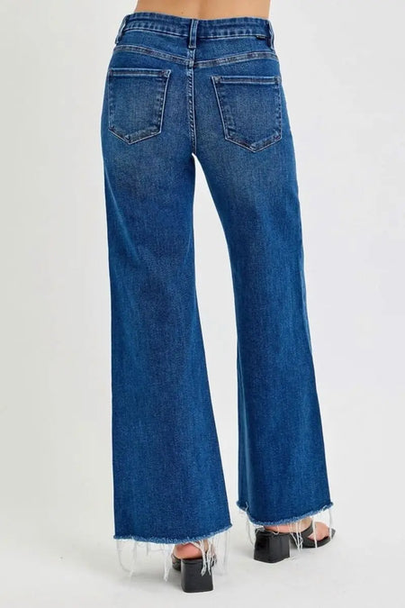 RISEN Tummy Control High Rise Wide Leg Jeans - Sleekdenim.com