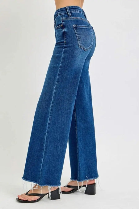 RISEN Tummy Control High Rise Wide Leg Jeans - Sleekdenim.com