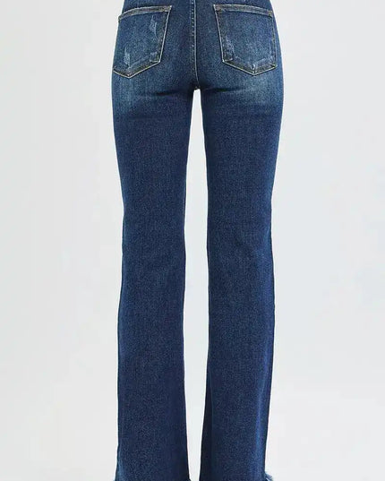 RISEN Tummy Control Mid Rise Flare Jeans - Sleekdenim.com