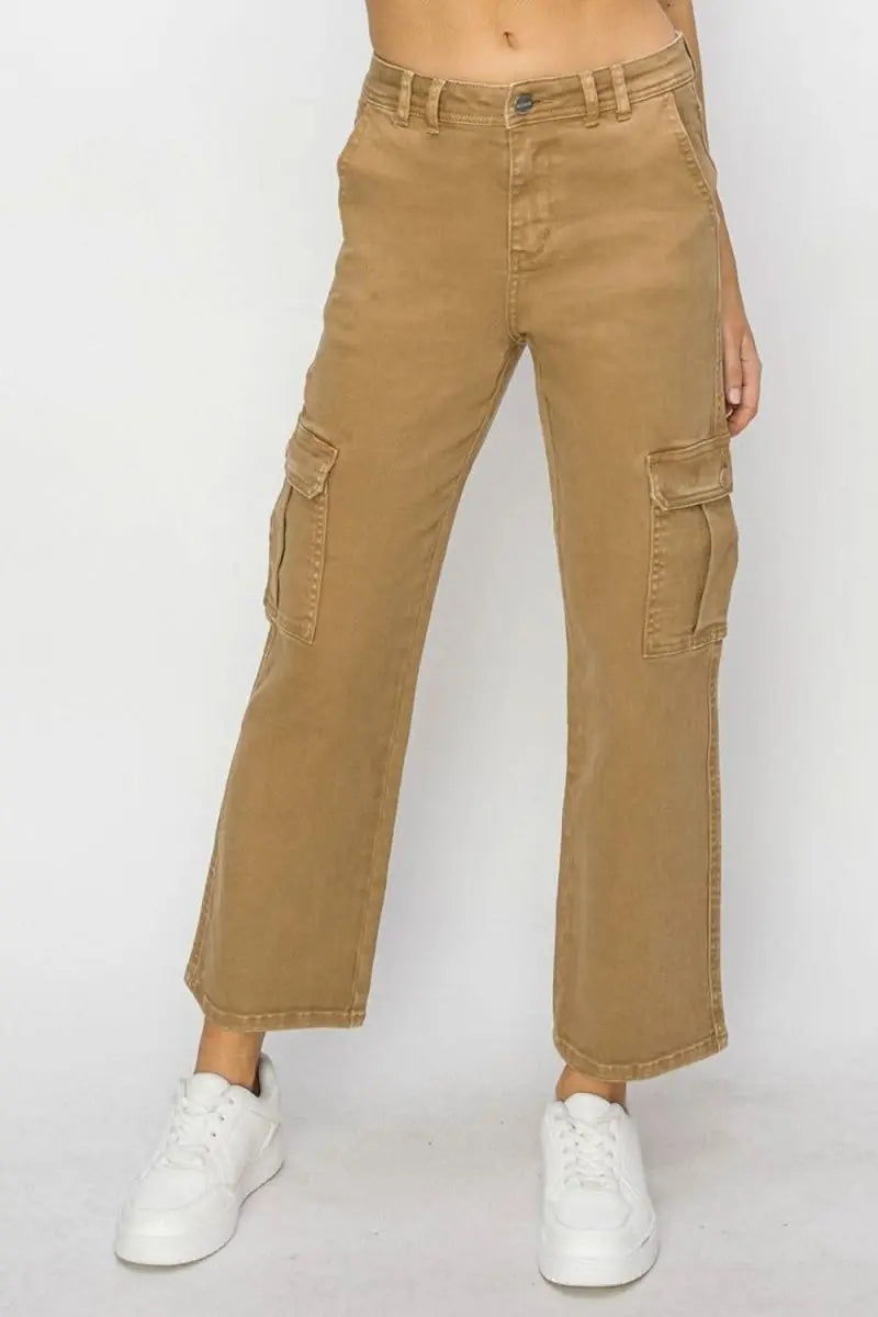 Risen Full Size High Rise Cargo Jeans - Sleekdenim.com