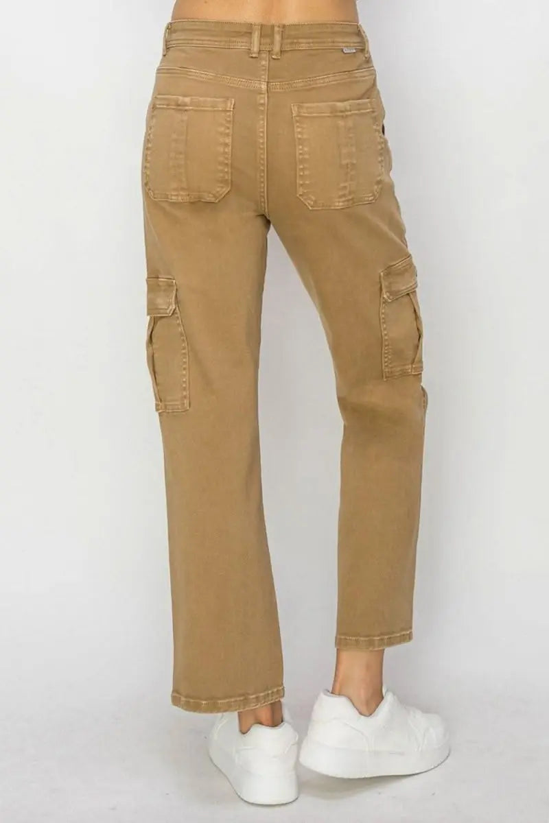 Risen Full Size High Rise Cargo Jeans - Sleekdenim.com