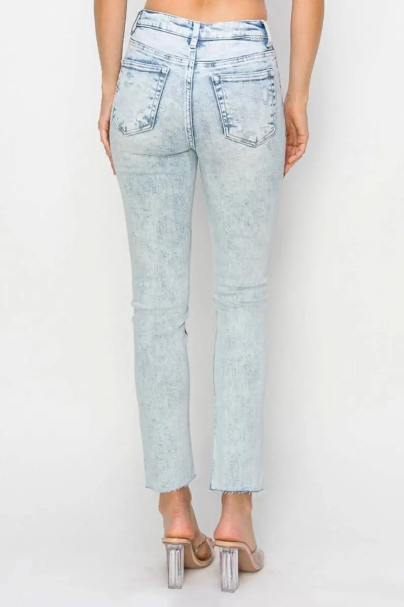 Risen Full Size High Rise Distressed Skinny Jeans - Sleekdenim.com