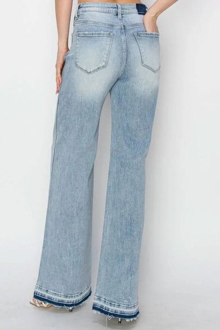 Risen Full Size High Rise Wide Leg Jeans - Sleekdenim.com