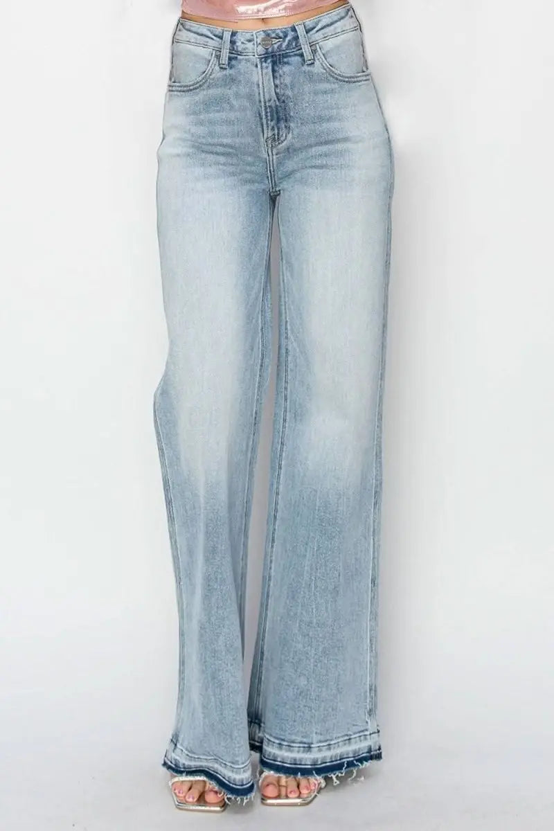 Risen Full Size High Rise Wide Leg Jeans - Sleekdenim.com