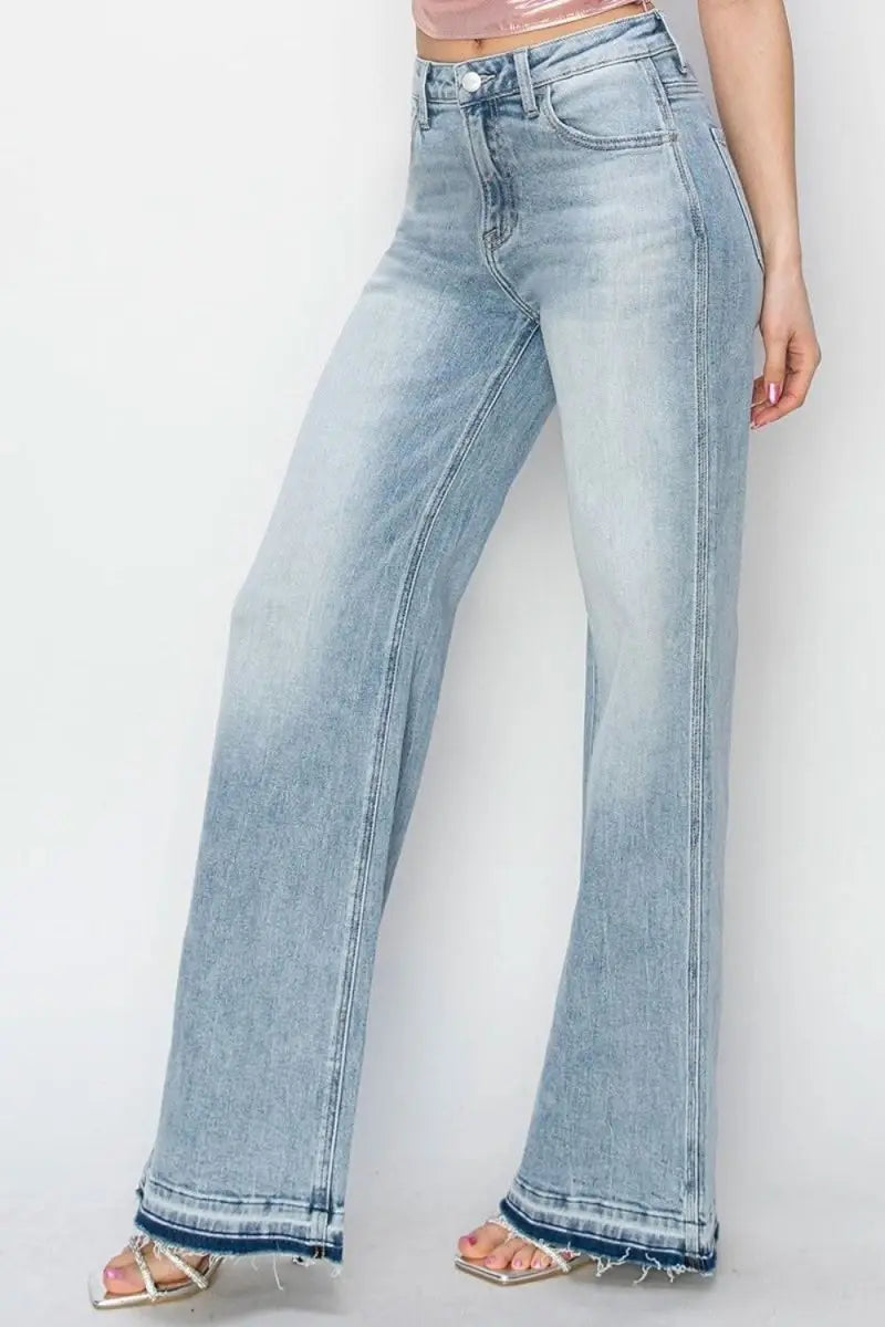 Risen Full Size High Rise Wide Leg Jeans - Sleekdenim.com