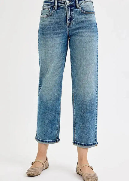 Risen High Rise Crop Boyfriend Jeans - Sleekdenim.com