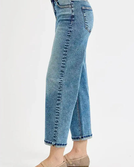 Risen High Rise Crop Boyfriend Jeans - Sleekdenim.com