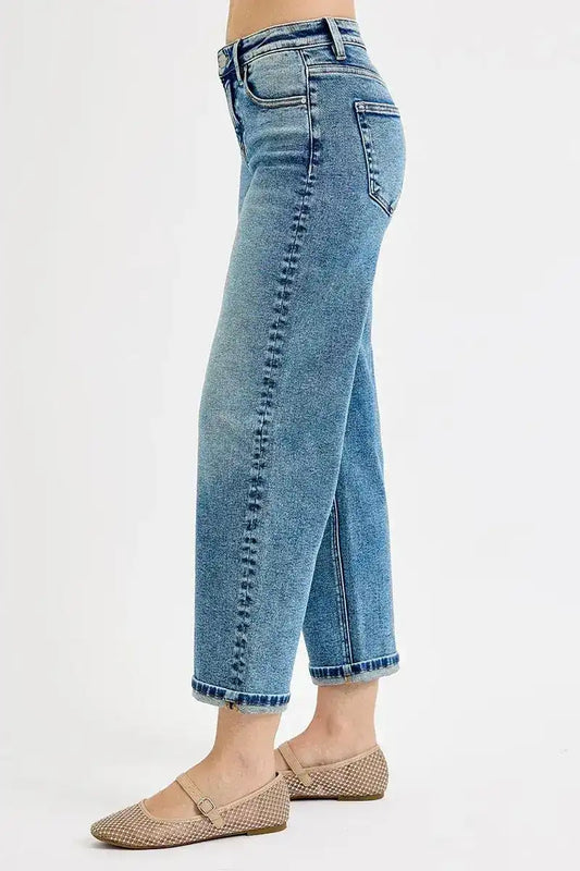 Risen High Rise Crop Boyfriend Jeans