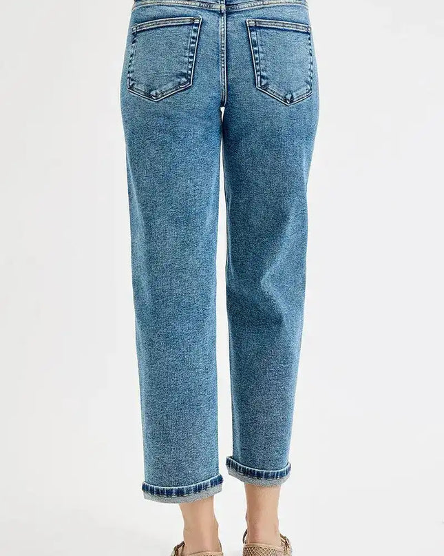Risen High Rise Crop Boyfriend Jeans - Sleekdenim.com