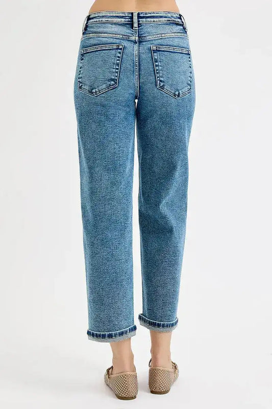 Risen High Rise Crop Boyfriend Jeans