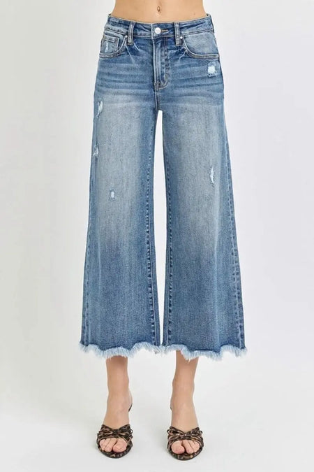 Risen High Rise Cropped Flare Jeans - Sleekdenim.com