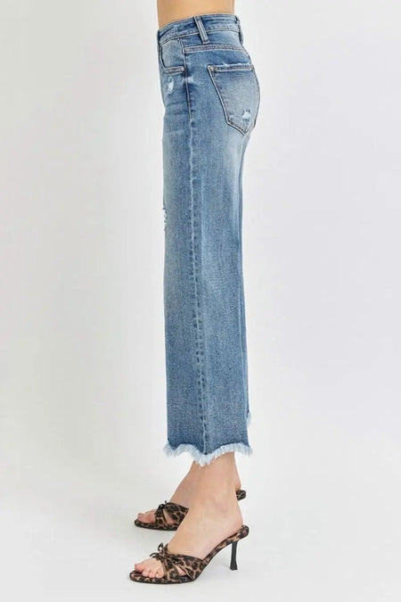 Risen High Rise Cropped Flare Jeans - Sleekdenim.com