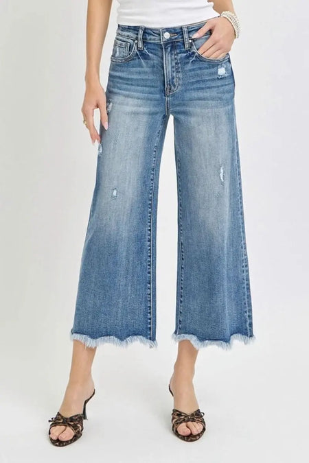 Risen High Rise Cropped Flare Jeans - Sleekdenim.com