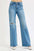 Risen High Rise Distressed Wide Leg Jeans