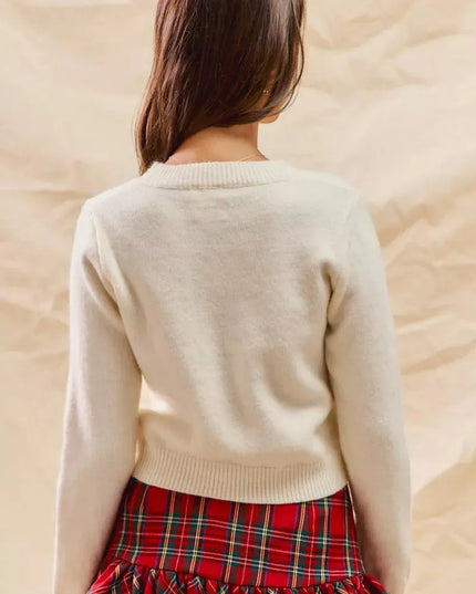 SO ME Christmas Candy Cone Cropped Sweater - Sleekdenim.com