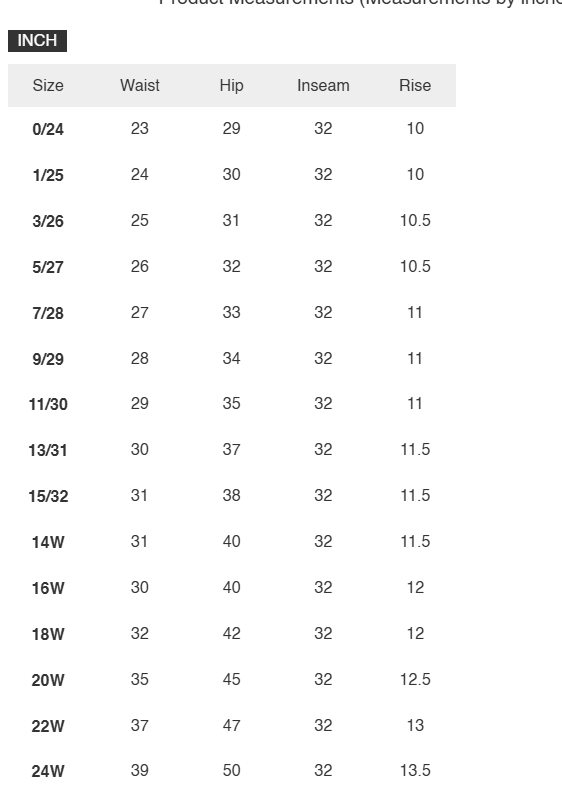 size chart 82622