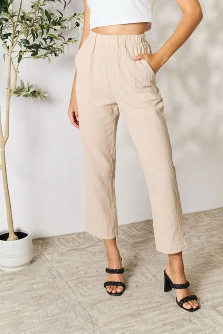 Shiny Pull - On Pants with Pockets - Sleekdenim.com