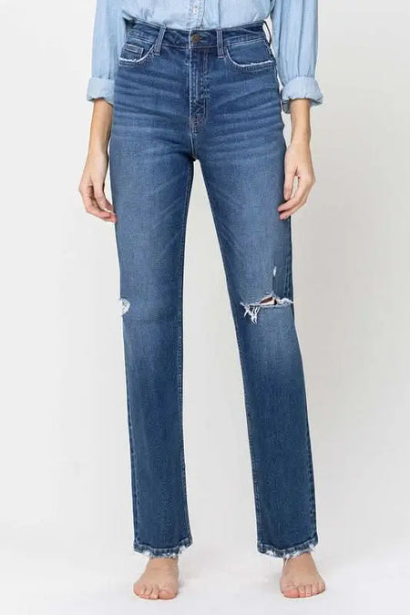 Super High Rise Straight Leg Jeans - Sleekdenim.com