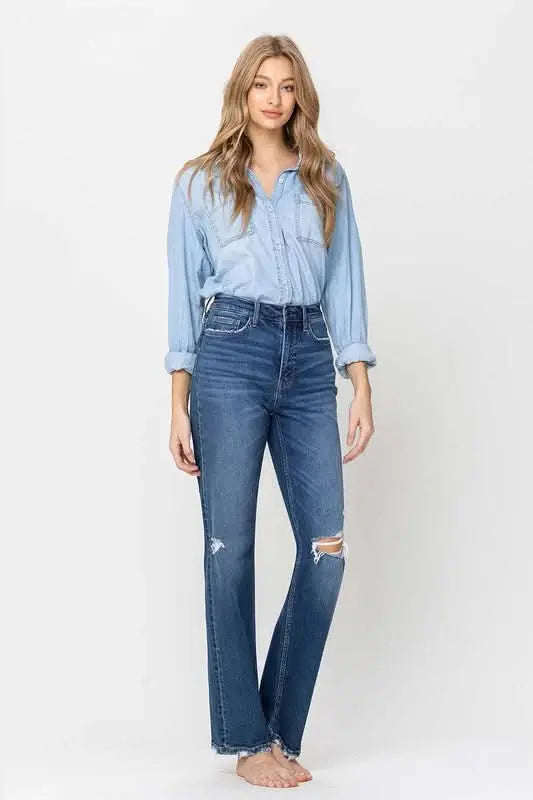 Super High Rise Straight Leg Jeans - Sleekdenim.com