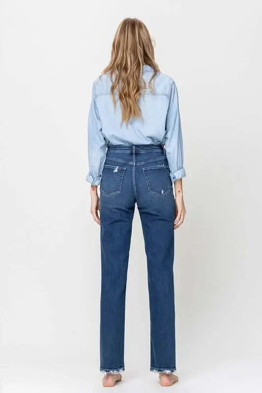 Super High Rise Straight Leg Jeans - Sleekdenim.com