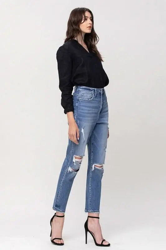 Super High Rise Stretch Mom Jeans - Sleekdenim.com