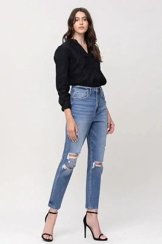 Super High Rise Stretch Mom Jeans - Sleekdenim.com