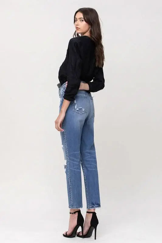 Super High Rise Stretch Mom Jeans - Sleekdenim.com