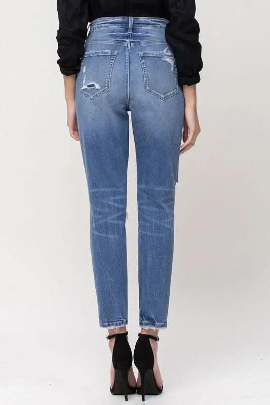 Super High Rise Stretch Mom Jeans - Sleekdenim.com