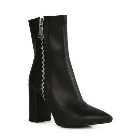 VALERIA POINTED TOE HIGH ANKLE BOOTS - Sleekdenim.com