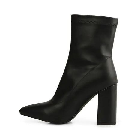 VALERIA POINTED TOE HIGH ANKLE BOOTS - Sleekdenim.com