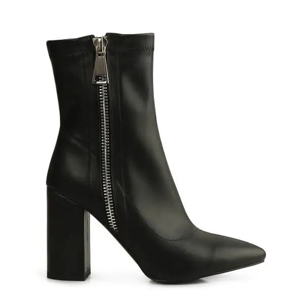 VALERIA POINTED TOE HIGH ANKLE BOOTS - Sleekdenim.com