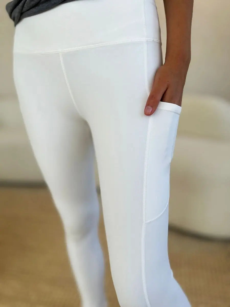 Wide Waistband Sports Leggings - Sleekdenim.com