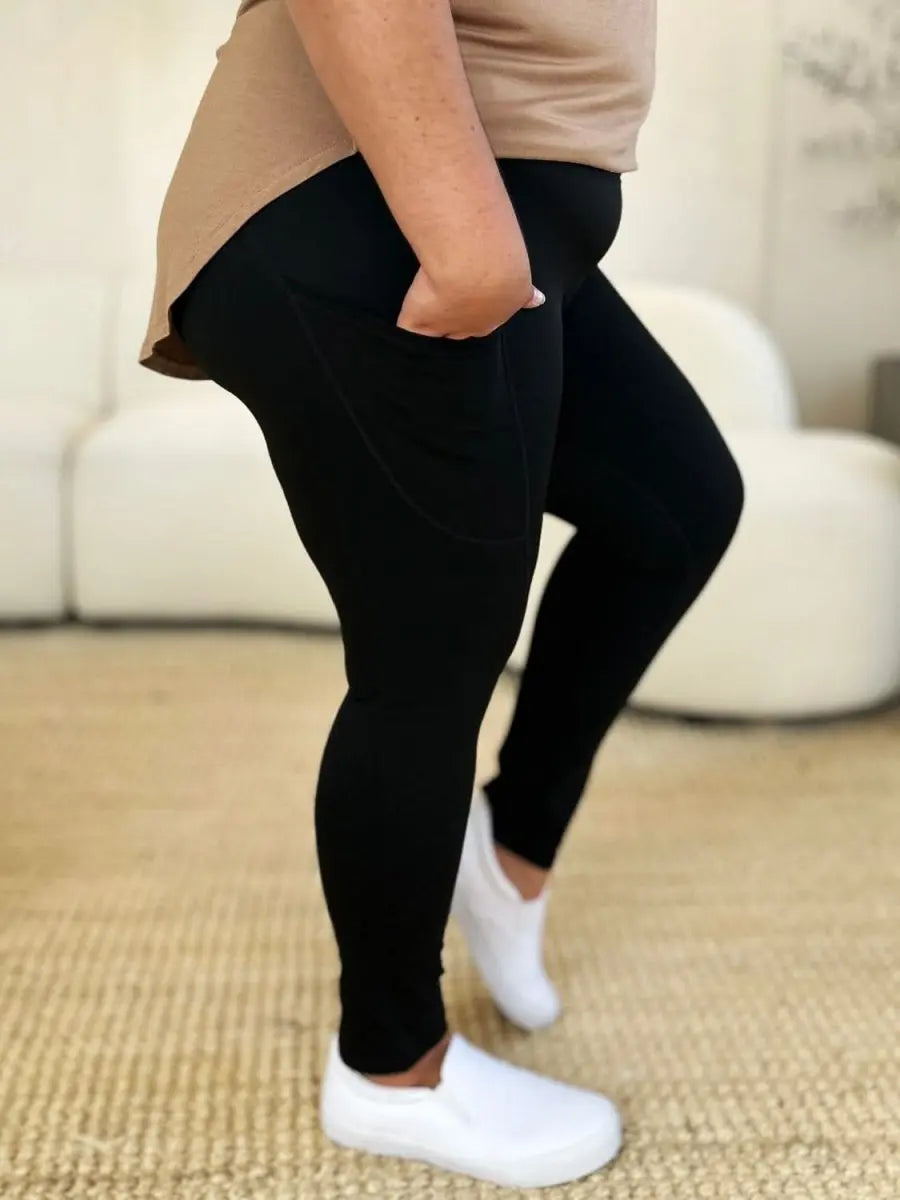 Wide Waistband Sports Leggings - Sleekdenim.com