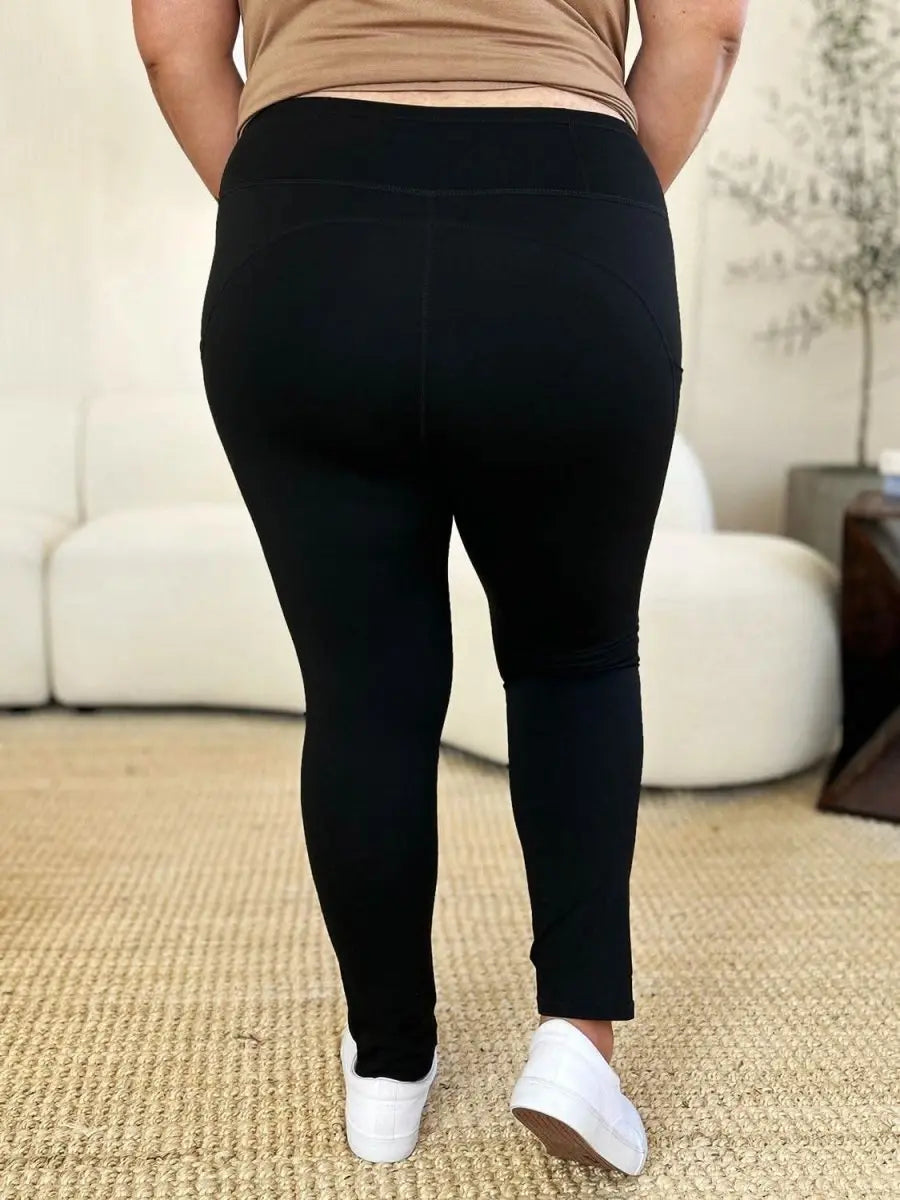 Wide Waistband Sports Leggings - Sleekdenim.com