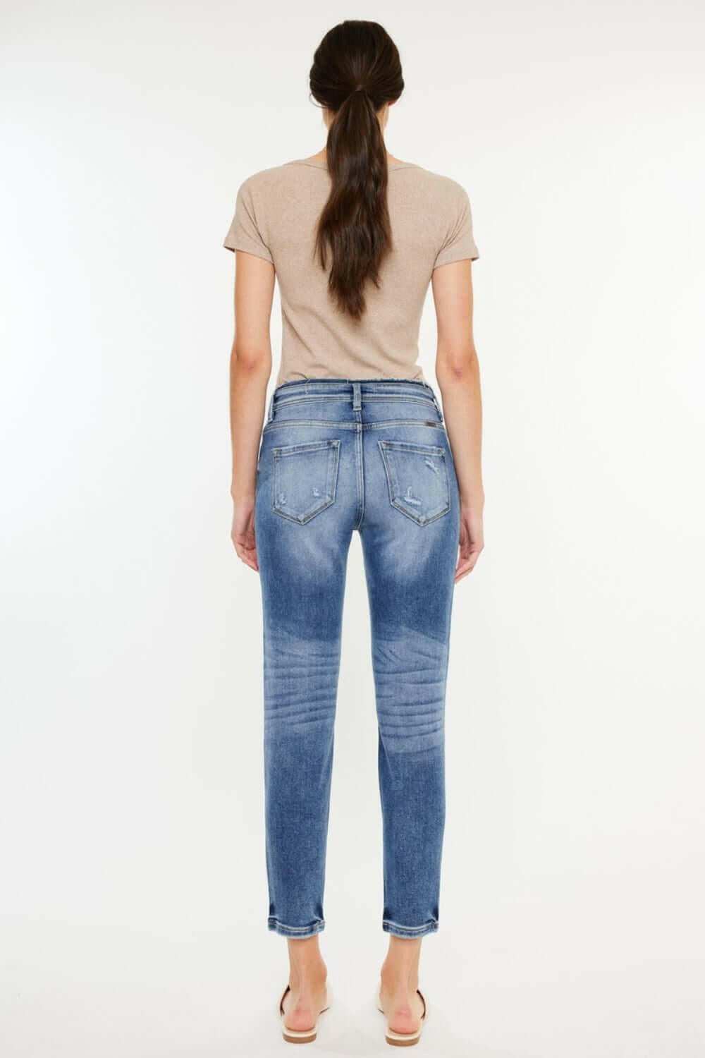 Kancan High Rise Distressed Mom Jeans | Sleekdenim.com