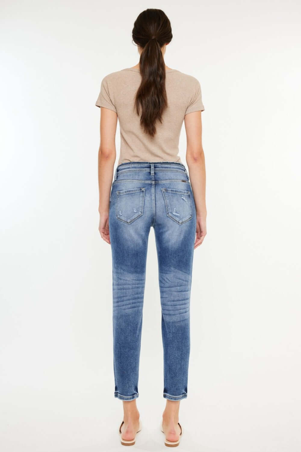 Kancan High Rise Distressed Mom Jeans | SLEEKDENIM.COM