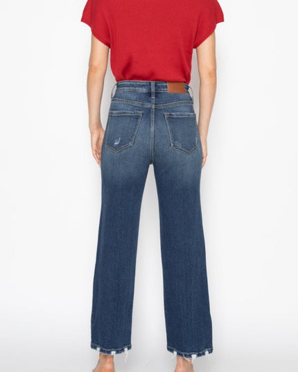 AT1088STDT - TUMMY CONTROL HIGH RISE STRAIGHT JEAN - Sleekdenim.com