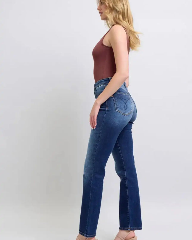 Judy Blue Full Size Washed Straight Leg Jeans with Pockets - Sleekdenim.com