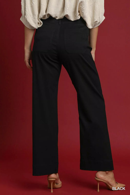 Umgee Button Stretched Pants - Sleekdenim.com